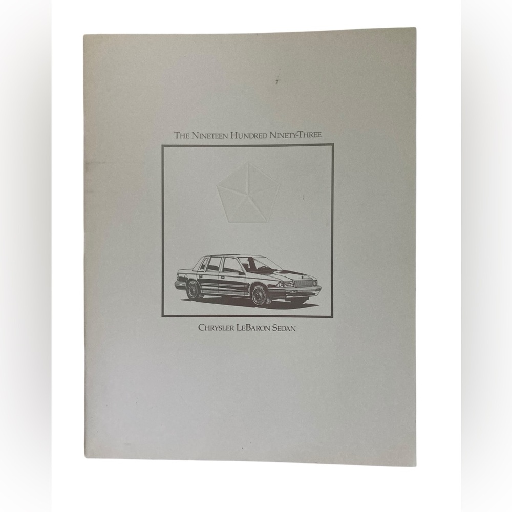 VTG 1993 Chrysler Lebaron Sedan Car Catalog Dealer Promotional Brochure 8.5”x11”